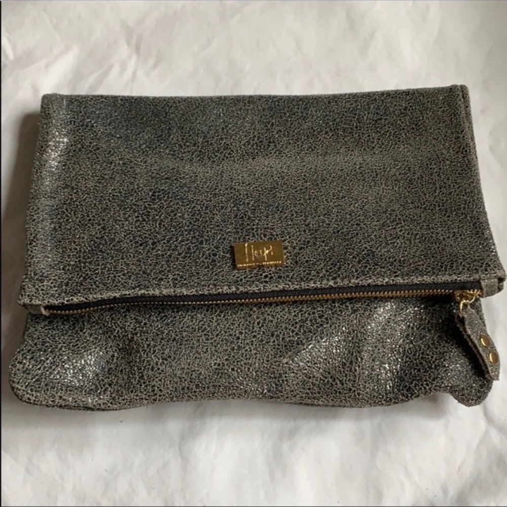 Floyd Metallic Leather Clutch